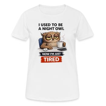 Von der Nachteule zur müden Eule - Frauen T-Shirt atmungsaktiv - Weiß - Vorne - AI Model Female 172 dark (172cm)