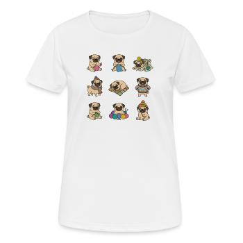 Suesser Mops Stricken Wolle Haekeln Hundeliebhaber - Frauen T-Shirt atmungsaktiv - Weiß - Vorne - AI Model Female 172 dark (172cm)