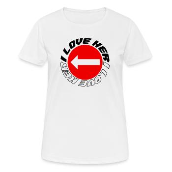 Je l’aime - T-shirt respirant Femme - blanc - Devant - AI Model Female 172 dark (172cm)