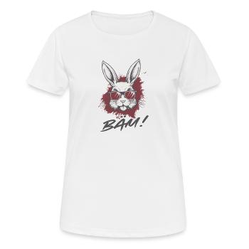 Cool Bunny BÄM Statement Statement Drôle - T-shirt respirant Femme - blanc - Devant - AI Model Female 172 dark (172cm)