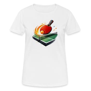 Joueur du club de tennis de table Joueur de club de ping-pong - T-shirt respirant Femme - blanc - Devant - AI Model Female 172 dark (172cm)