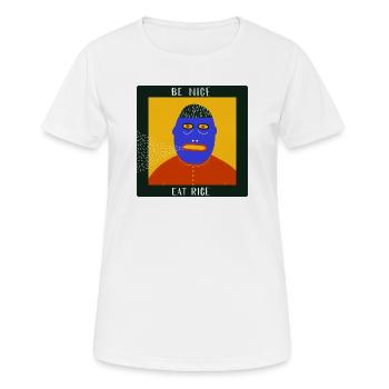 Be Nice Eat Rice : graphique d’art populaire surréaliste et excentrique - T-shirt respirant Femme - blanc - Devant - AI Model Female 172 dark (172cm)