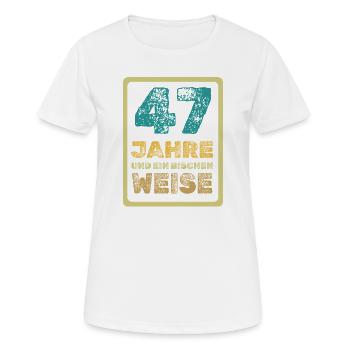 Weisheit 47 - Frauen T-Shirt atmungsaktiv - Weiß - Vorne - AI Model Female 172 dark (172cm)