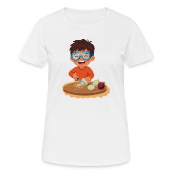 Kind Schneidet Zwieblen Smart - Frauen T-Shirt atmungsaktiv - Weiß - Vorne - AI Model Female 172 dark (172cm)