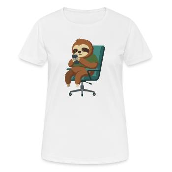 Lazy sloth on the smartphone - Women's Breathable T-Shirt - white - Front - AI Model Female 172 dark (172cm)