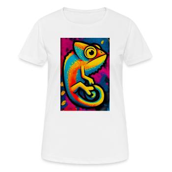 Chamäleon - Frauen T-Shirt atmungsaktiv - Weiß - Vorne - AI Model Female 172 dark (172cm)