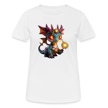 Dragon Steampunk Illuminé - T-shirt respirant Femme - blanc - Devant - AI Model Female 172 dark (172cm)