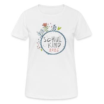 Schulkind 2026  - Frauen T-Shirt atmungsaktiv - Weiß - Vorne - AI Model Female 172 dark (172cm)