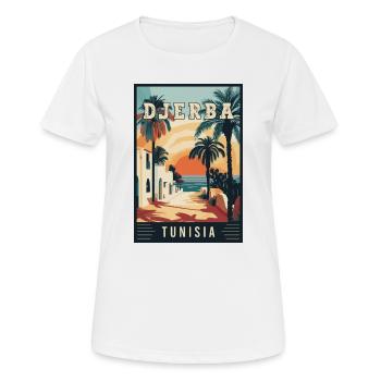 Entdecken Sie Mittelmeer-Djerba in Tunesien - Frauen T-Shirt atmungsaktiv - Weiß - Vorne - AI Model Female 172 dark (172cm)