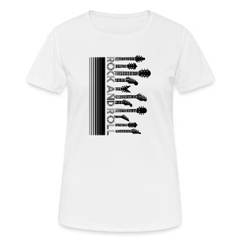 Rock and Roll Electric Guitar Headstocks Retro Art - Frauen T-Shirt atmungsaktiv - Weiß - Vorne - AI Model Female 172 dark (172cm)