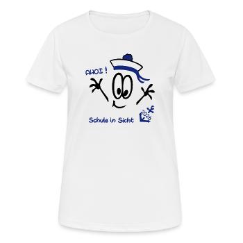 Ahoi Schulstart  - Frauen T-Shirt atmungsaktiv - Weiß - Vorne - AI Model Female 172 dark (172cm)
