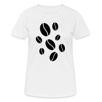 Chute des grains de café - T-shirt respirant Femme - blanc - Devant - AI Model Female 172 dark (172cm)