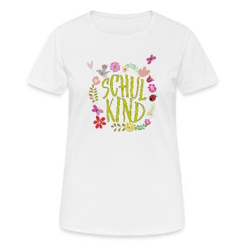 Schulkind Blumenkranz  - Frauen T-Shirt atmungsaktiv - Weiß - Vorne - AI Model Female 172 dark (172cm)