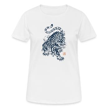 Tiger, Japanische Ästhetik - Frauen T-Shirt atmungsaktiv - Weiß - Vorne - AI Model Female 172 dark (172cm)