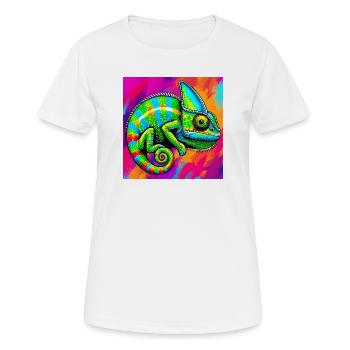 Chamäleon - Frauen T-Shirt atmungsaktiv - Weiß - Vorne - AI Model Female 172 dark (172cm)
