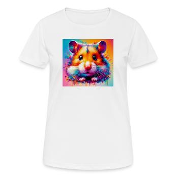 Hamster - Frauen T-Shirt atmungsaktiv - Weiß - Vorne - AI Model Female 172 dark (172cm)