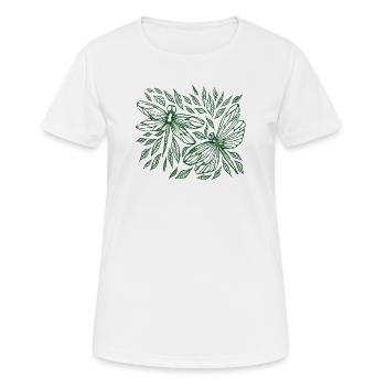 Libellen und botanische Blätter - Frauen T-Shirt atmungsaktiv - Weiß - Vorne - AI Model Female 172 dark (172cm)