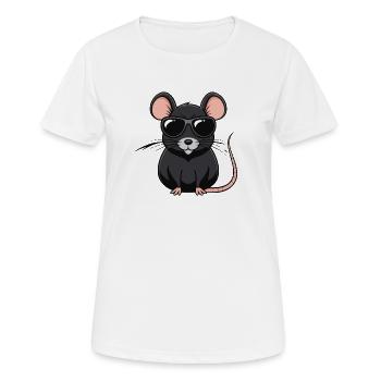 Raccoon chic sunglasses - Women's Breathable T-Shirt - white - Front - AI Model Female 172 dark (172cm)