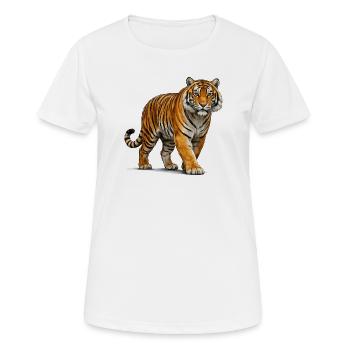 Wilder Tiger Wildlife - Frauen T-Shirt atmungsaktiv - Weiß - Vorne - AI Model Female 172 dark (172cm)