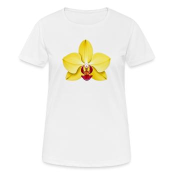 Orchidee - Frauen T-Shirt atmungsaktiv - Weiß - Vorne - AI Model Female 172 dark (172cm)