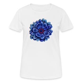 Blaue blüte mit roter Mitte anemone - Frauen T-Shirt atmungsaktiv - Weiß - Vorne - AI Model Female 172 dark (172cm)