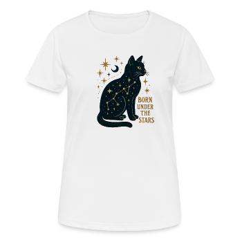 Sternenkatze Konstellation - Frauen T-Shirt atmungsaktiv - Weiß - Vorne - AI Model Female 172 dark (172cm)
