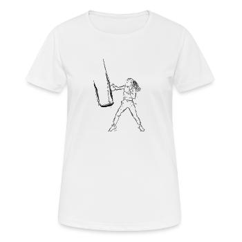 Weiblicher Boxer - Frauen T-Shirt atmungsaktiv - Weiß - Vorne - AI Model Female 172 dark (172cm)