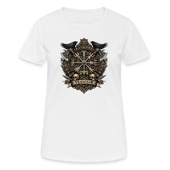 Vegvisir Nordischer Kompass - Frauen T-Shirt atmungsaktiv - Weiß - Vorne - AI Model Female 172 dark (172cm)
