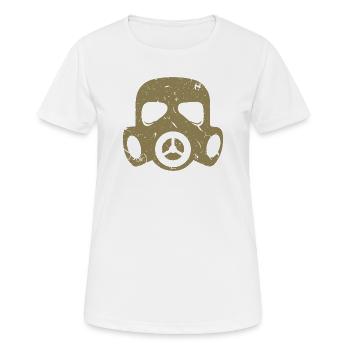 Grunge Gasmaske Nuklear Radioaktiv Feinstaub - Frauen T-Shirt atmungsaktiv - Weiß - Vorne - AI Model Female 172 dark (172cm)