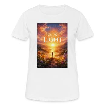 Sois la lumière au lever du soleil - T-shirt respirant Femme - blanc - Devant - AI Model Female 172 dark (172cm)