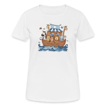 Cute Noah's Ark Animals for Kids Baby Room - Women's Breathable T-Shirt - white - Front - AI Model Female 172 dark (172cm)