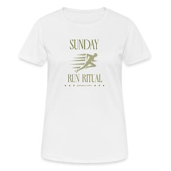 Runner - Sunday Run Ritual - Frauen T-Shirt atmungsaktiv - Weiß - Vorne - AI Model Female 172 dark (172cm)