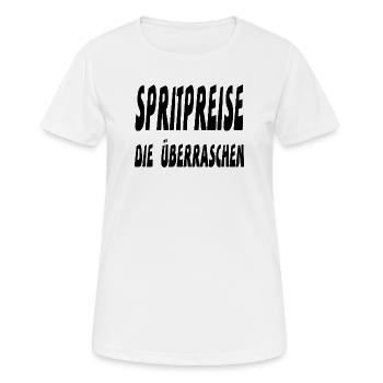 Benzin - Frauen T-Shirt atmungsaktiv - Weiß - Vorne - AI Model Female 172 dark (172cm)