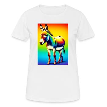 Donkey Mule - Women's Breathable T-Shirt - white - Front - AI Model Female 172 dark (172cm)