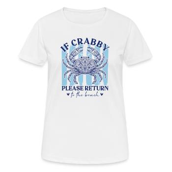 Drôle si Crabby revient à la plage l’été - T-shirt respirant Femme - blanc - Devant - AI Model Female 172 dark (172cm)