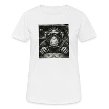 Les radars piégeaient le chauffeur de voiture singe - T-shirt respirant Femme - blanc - Devant - AI Model Female 172 dark (172cm)