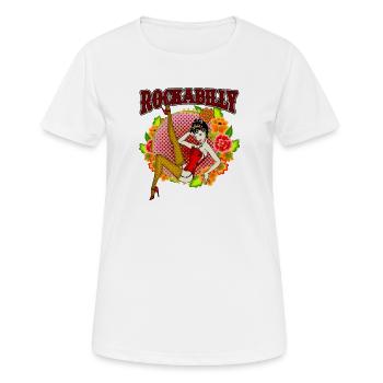 Rockabilly Pinup Girl Vintage 50s Style Art - Women's Breathable T-Shirt - white - Front - AI Model Female 172 dark (172cm)