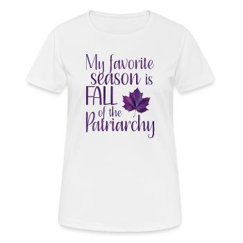 Ma saison préférée est Fall of the Patriarchy Purple - T-shirt respirant Femme - blanc - Devant - AI Model Female 172 dark (172cm)