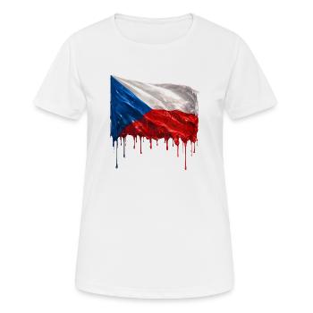 Czech flag colorful color - Women's Breathable T-Shirt - white - Front - AI Model Female 172 dark (172cm)
