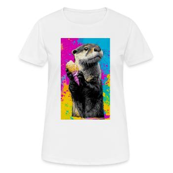 Otter - Frauen T-Shirt atmungsaktiv - Weiß - Vorne - AI Model Female 172 dark (172cm)