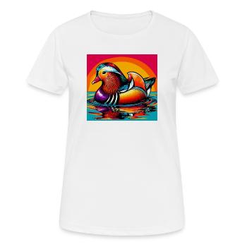 Canard mandarin - T-shirt respirant Femme - blanc - Devant - AI Model Female 172 dark (172cm)