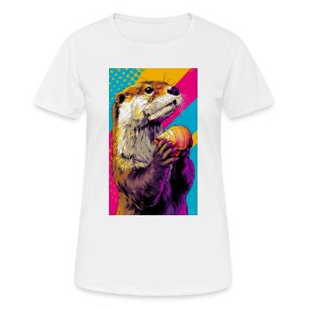 Otter - Frauen T-Shirt atmungsaktiv - Weiß - Vorne - AI Model Female 172 dark (172cm)