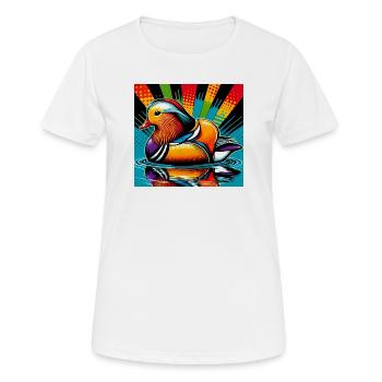 Canard mandarin - T-shirt respirant Femme - blanc - Devant - AI Model Female 172 dark (172cm)