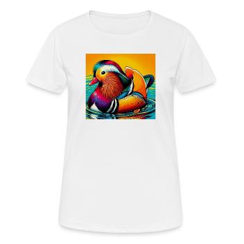 Canard mandarin - T-shirt respirant Femme - blanc - Devant - AI Model Female 172 dark (172cm)
