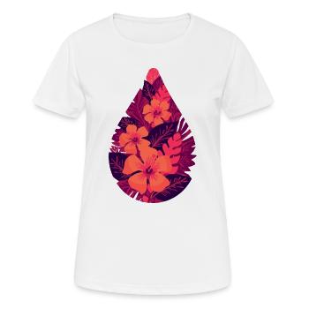 Flora Feuerblätter - Frauen T-Shirt atmungsaktiv - Weiß - Vorne - AI Model Female 172 dark (172cm)