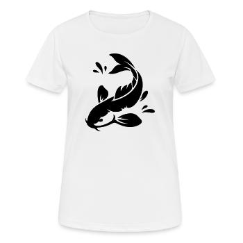 Koi - Frauen T-Shirt atmungsaktiv - Weiß - Vorne - AI Model Female 172 dark (172cm)