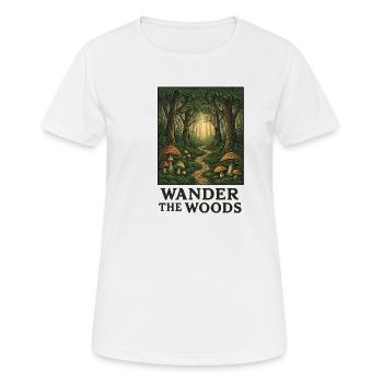 Forest path of hikers - Women's Breathable T-Shirt - white - Front - AI Model Female 172 dark (172cm)