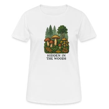 Waldpilze Geheimnis - Frauen T-Shirt atmungsaktiv - Weiß - Vorne - AI Model Female 172 dark (172cm)