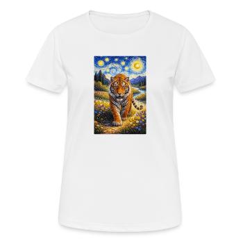 Tigre dans la Forêt de la Nuit Étoilée - T-shirt respirant Femme - blanc - Devant - AI Model Female 172 dark (172cm)