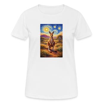 Le kangourou sous la nuit étoilée - T-shirt respirant Femme - blanc - Devant - AI Model Female 172 dark (172cm)